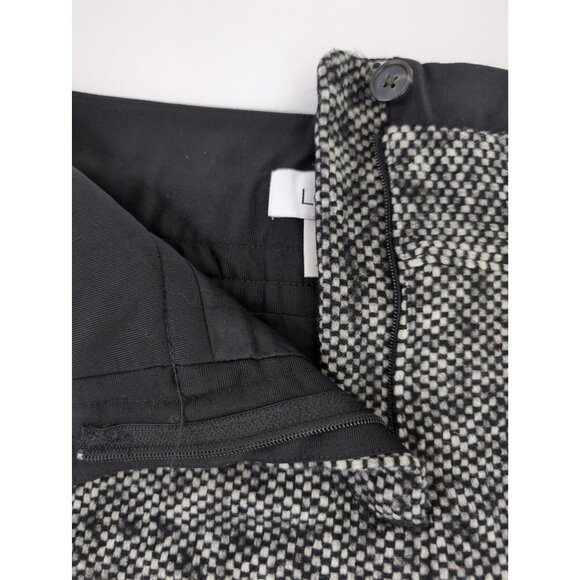 Ann Taylor LOFT Tweed Mini Skirt Womens 14 Black White Wool Blend Office Career - Picture 3 of 7